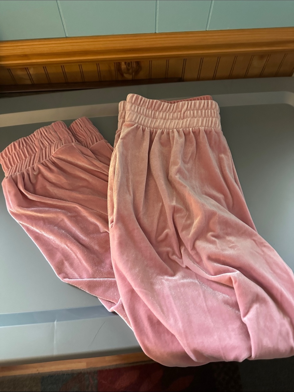 Velvet Jogger Pants - Dusty Pink